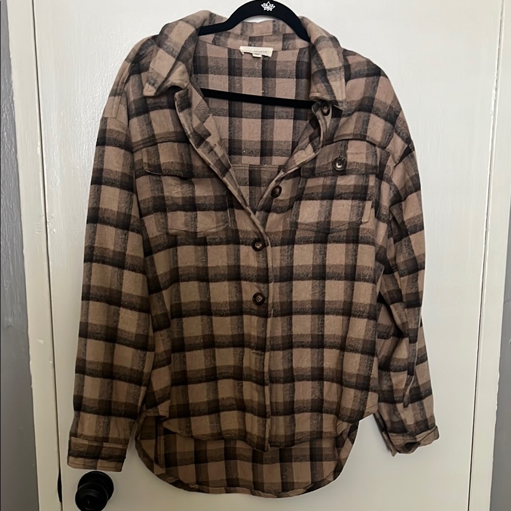 Plaid Shacket Brown/Blue